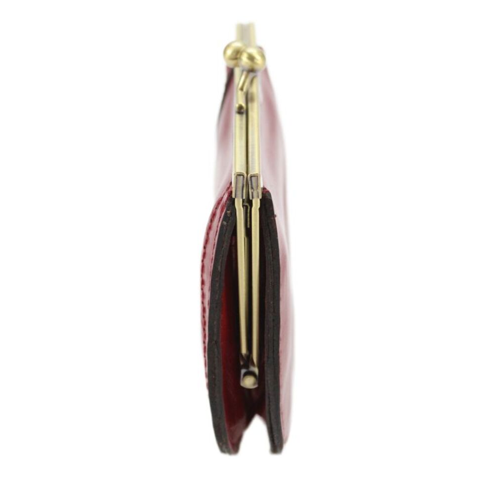Patricia Nash Womens Metal Framed Kiss Lock Leather Logo Coin Pouch Keychain Red - Picture 2 of 6